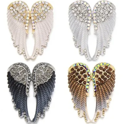 £4.89 • Buy Guardian Angel Wings Brooch Pin Rhinestone Crystal Christmas Ladies Gift Badge