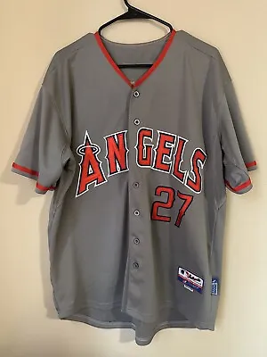 Mike Trout Majestic Los Angeles Angels Grey Road Jersey W/ Patch Men's Sz 50 • $59.99