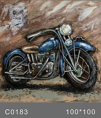  Motorcycle 1  Primo Mixed Media Painted Wall Sculpture Handcrafted Artwork Deco • $249