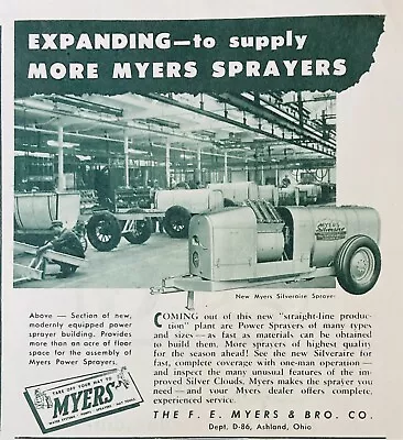 1946 Ad.(xf8))~f.e. Myers Bro. Co. Ashland Ohio. New Silveraire Orchard Sprayer • $5.99