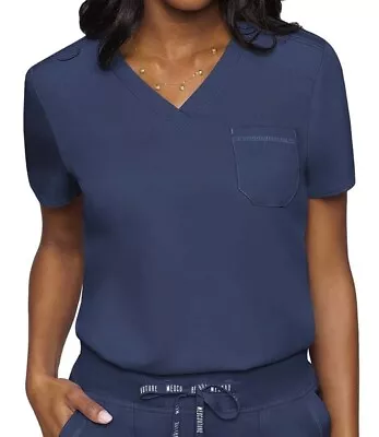 Med Couture Touch Women’s Chest Pocket Scrub Top Navy Size XL • $23