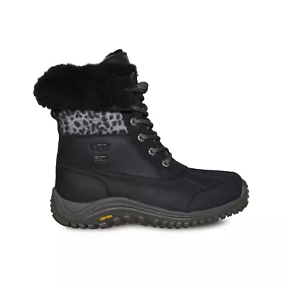 Ugg Adirondack Ii Exotic Black Leather Sheepskin Women's Boots Size Us 7 New • $161.99