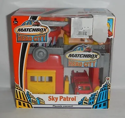 Matchbox Hero City Sky Patrol Playset Fire Station Firetruck Helicopter 2003 • $17.47