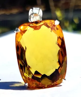 Cushion Cut Yellow Color Brazilian 100 Ct Pendant Natural Citrine Loose Gemstone • $29.99