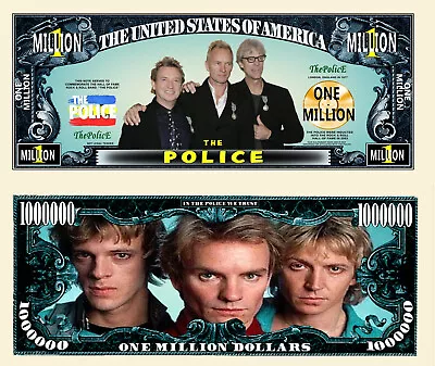 The POLICE Band Million Dollar Bill Play Funny Money Novelty Note + FREE SLEEVE • $1.69