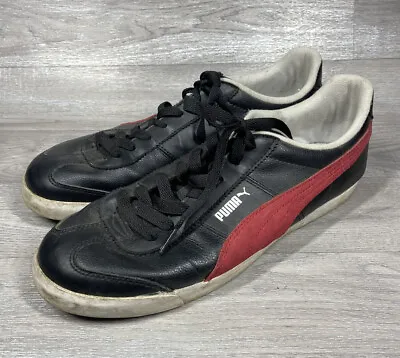 £14 • Buy Puma Clyde Lace Up Black/Red Trainers Size UK 12