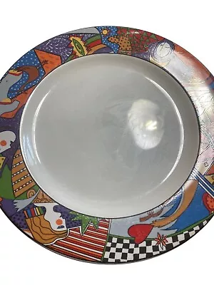 Vitromaster Metropolitan Dinner Plate Vintage Colorful Stoneware • $14.99