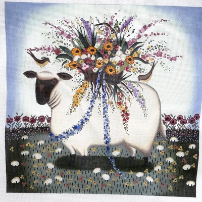$485.99 • Buy Hand Painted Needlepoint Canvas Lamb And Eggs Johanssen Melissa Shirley Designs