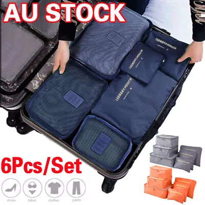 $11.89 • Buy 6PCS Travel Luggage Suitcase Organiser Packing Cubes Set Bags Backpack Pouches