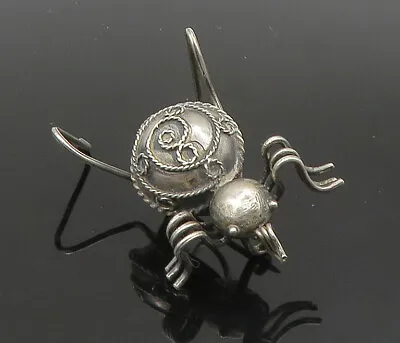 MMA 925 Sterling Silver - Vintage Spider Motif Swirl Twist Brooch Pin - BP9334 • $69.75