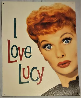 'I Love Lucy' Metal Sign Lucille Ball Wall Decor Retro TV Show Advertising - VG • $24