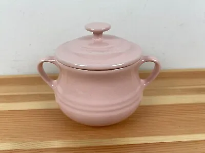 Le Creuset Light Pink Stoneware Soup Pot Bean Bowl Ceramic 0.5L + Lid & Handles • £21.99