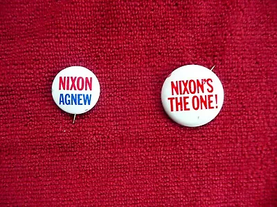 (2) RICHARD NIXON / SPIRO AGNEW Presidential Political Campaign Buttons / Pins • $4.98