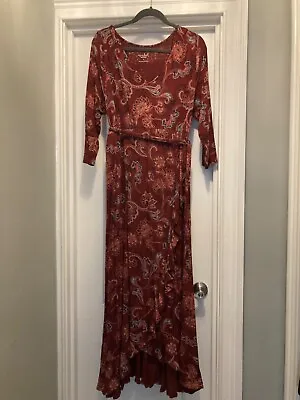 Isabel By Ingrid + Isabel Paisley Maternity 3/4 Sleeve Long Dress Size L • $4.48