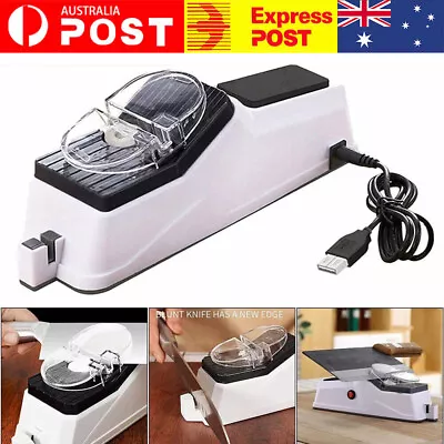 Electric Knife Sharpener USB Professional Kitchen Scissor Knife Sharpening Tool • $14.99