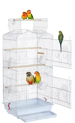 LARGE Open Top Perch Cage For Canary Budgie Finches Parakeet Cockatiel LoveBird • $49.88