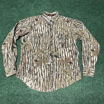 Vintage 90s Realtree Woodland Camo Men’s Long Sleeve Button Up Shirt M Hunting • $19.99