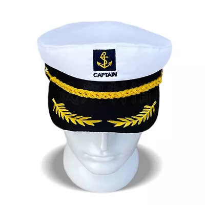 Navy Hat Captains Decorative Sailor Adjustable Cap Military Skipper Men Women • $13.30