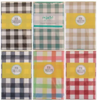 Mainstream Gingham Check Pattern Vinyl Flannel Bk Tablecloth Various Size/Color • $16.50