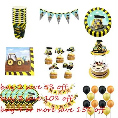 $9.31 • Buy Disposable Tableware Construction Tractor Theme Party Decorations Kids Party