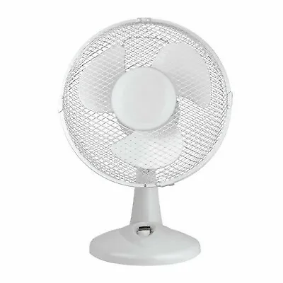 2 Speed 9 Inch Fan White Oscillating Desk Fan Free Standing Portable • £19.95