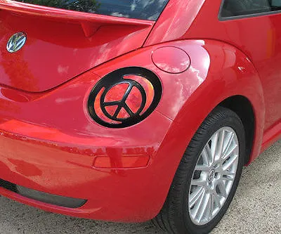 X2 VMS RACING PEACE SIGN TAIL LIGHT COVERS FOR 98-05 VOLKSWAGEN BEETLE B • $30.95