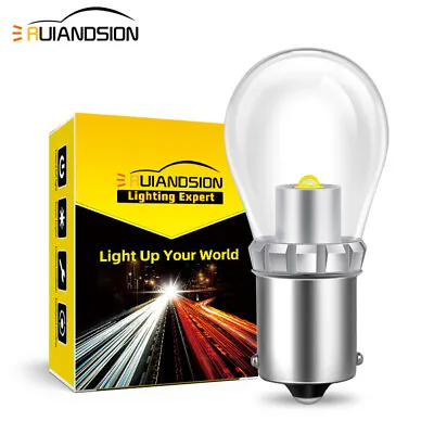 Ruiandsion 1156 BA15S LED White Lamp For Turn Signal Tail Light Bulb 6-24V 360LM • $9