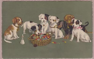 Beautiful Antique Greetings Postcard Puppy Dogs Dachshund • £2.50