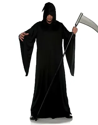 Grim Reaper Mens Adult Black Keeper Of Souls Halloween Costume Oversized Cloak • $32.88