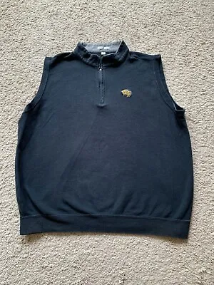 Peter Millar Sweater Vest Mens XXL Blue Quarter Zip Mock-Neck 100% Cotton Golf • $17.49