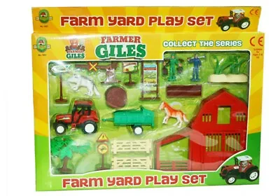 Childrens Toy Small Farm Yard 19 Pcs Kids Toddler Play Set Animals Fences • £10.99