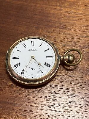 £6.50 • Buy Waltham Mass POCKET WATCH Rolled Gold Full Hunter Hand Wind Working Missing Cove