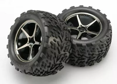 Traxxas Part 7174A Tires Wheels Assembled Black Talon E-Revo 1/16 New In Package • $18.95