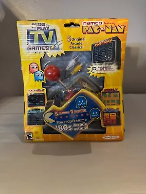 NIP Namco 5-in-1 Arcade Classics 2004 Plug N Play TV Game Joystick- PAC-MAN • $36