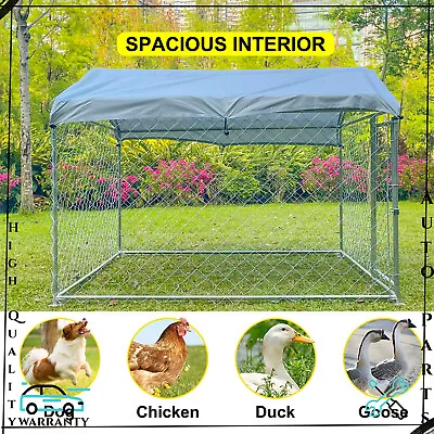 Outdoor Pet Dog Walk-in Kennel Poultry Cage Dog Animals Run House Large Kennel • £181.75