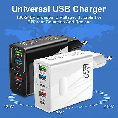 USB Type C Charging Plug 65W Charger Block Fast Charging With Multiple Ports • $8.85