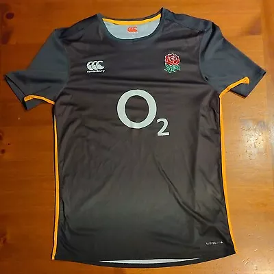 £12.99 • Buy England Rugby Training T Shirt Top Canterbury 02 Grey Yellow Size UK M Medium