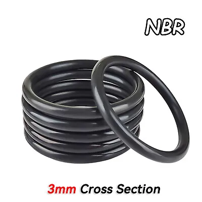 Metric Nitrile Rubber NBR O Ring Seals Washer 3.0mm Cross Section 9mm - 306mm OD • $1.99