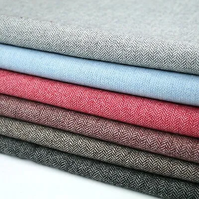 £9.50 • Buy Herringbone Tweed 50% Wool Blend Upholstery Sofa Cushion Chairs Cloth 8 Colours