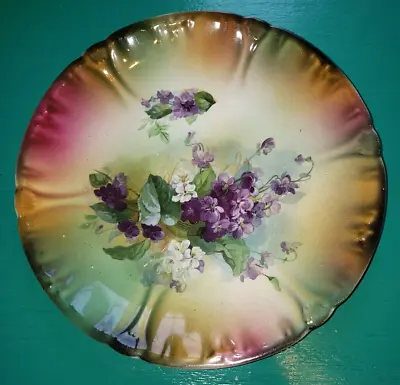 Franz Ant. Mehlem Bonn Germany Plate  Violets 8 1/2  • $8