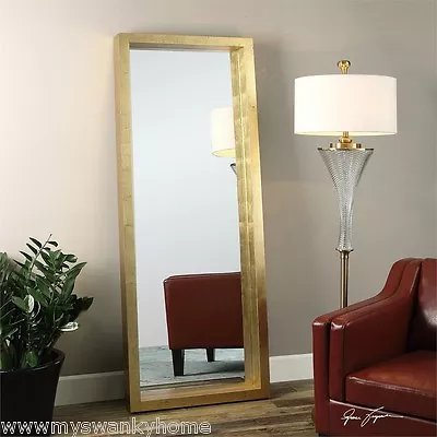 Classic Contemporary Gold Full Length Wall Mirror | Floor Leaner • $847