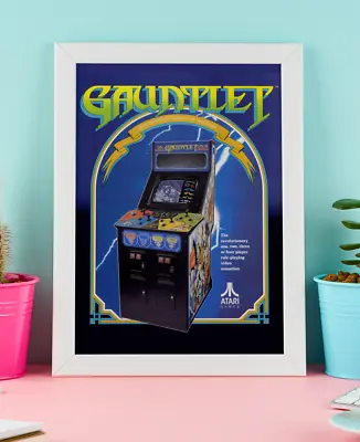 £12.99 • Buy Vintage Gauntlet Arcade Cabinet Game Flyer Poster Print A3 A4