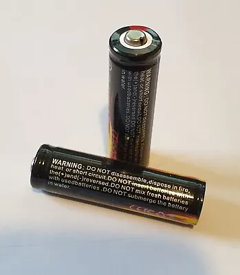 2 X 14500 3.7V Battery 900mAh Lithium Rechargeable Batteries. 14mm X 52.5mm Long • £8