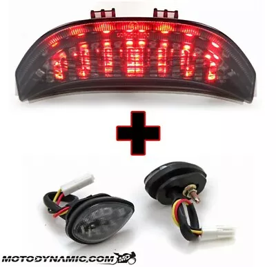 SEQUENTIAL LED Tail Light SMOKED + Flush Mount Turn Signals Fits 03-06 CBR600RR • $114.95