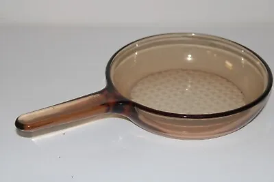 Vision Ware Amber Frying Pan Waffle Bottom France 7  EXCELLENT Corning Pyrex • $12.99