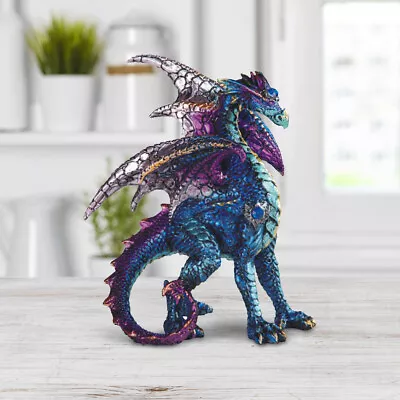 Blue/Purple Dragon Statue 5 H Fantasy Collectible Figurine Room Decor • $21.41