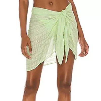 NWT ViX Swimwear Vix PaulaHermmany Lia Skirt Pareo Cover Up In Lime Green Sz. L • $60