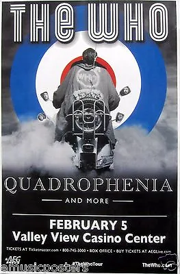 THE WHO  QUADROPHENIA  2013 SAN DIEGO CONCERT TOUR POSTER - Mod On A Motorcycle • $19.19