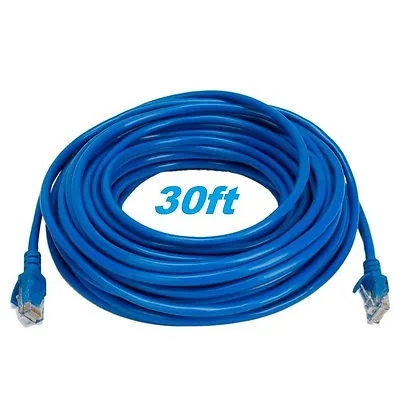 30ft 30 Ft Rj45 Cat5 Cat 5 High Speed Ethernet Lan Network Blue Patch Cable • $4.79