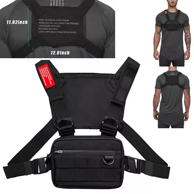 Tactical Combat Chest Rig Bag Front Pouch Recon Kit Pack Sport Protective Vest • $14.69